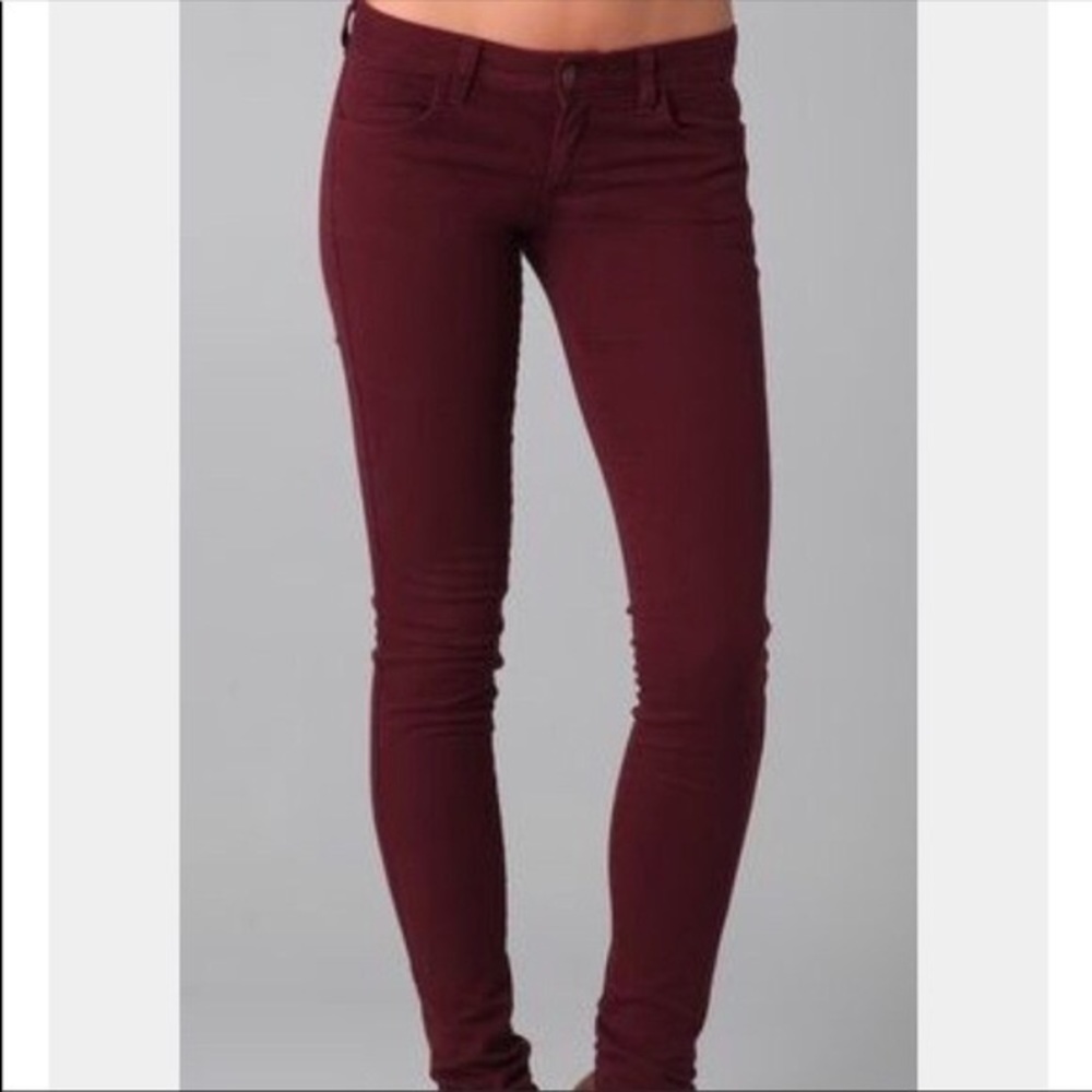 Burgundy slim skinny jeans